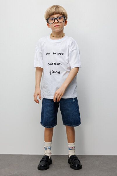 Le Mabelle Дитяча футболка з білим принтом Motto