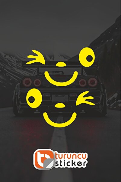 Turuncu Sticker ملصق مرآة جانبية 15x8.5 - مجموعة يمين ويسار - ملصق سيارة - مرآة