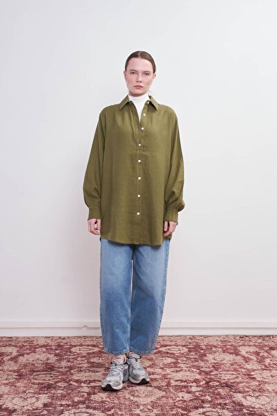 mavi limon Premium Keten Gömlek