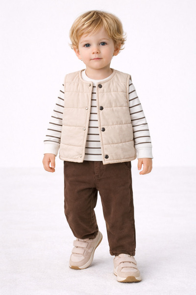 Harika KIDS Baby Boy 3-Piece Set 9-24 Months Inflatable Vest 100% Cotton Swea...