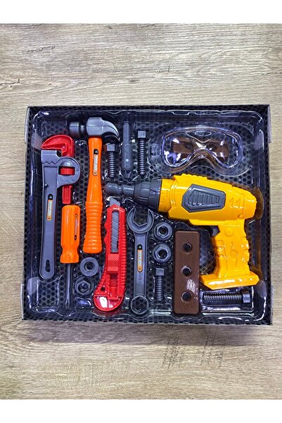 Magicway Tamir Oyuncak Seti Pilli Matkap 18 Parça Çekiç Tornavida Vida Eğitic...