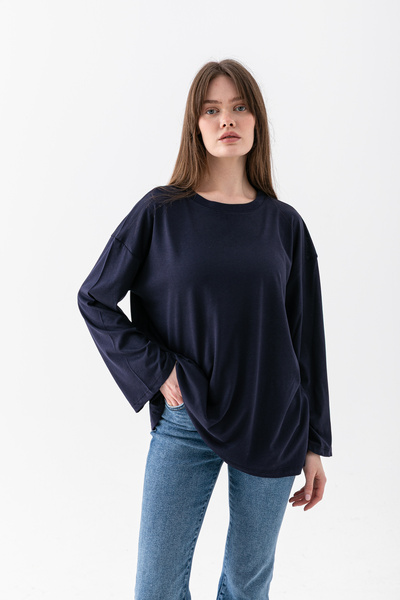 Wega Moda Oversize Wide Sleeve Women's Hijab T-Shirt Loose Long Basic T-Shirt