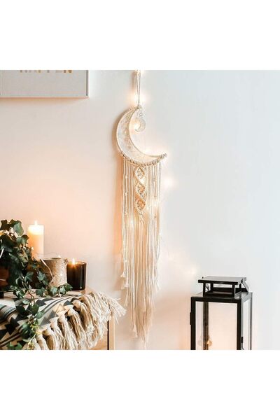 Generic Ramadan decorations, macrame wall hanging with a Ramadan crescent des...