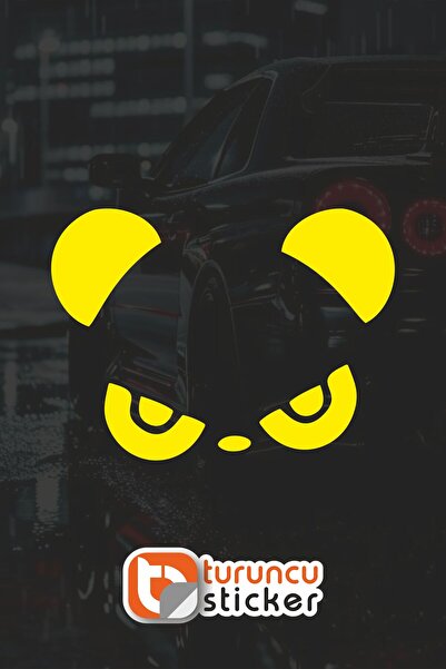 Turuncu Sticker ملصق مرآة جانبية باندا - 15x11 سم - طقم يمين ويسار - ملصق سيا...