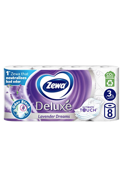 Zewa Lavender Dreams Deluxe Toilet Paper – 8 Rolls, 3 Layers