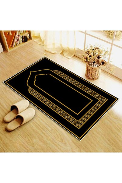 Harika bir ev Seccade Soft Surface Anti-Slip Base Modern Stylish Design Black...