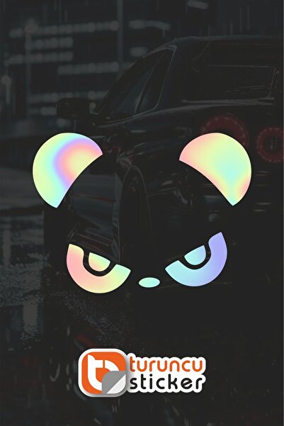 Turuncu Sticker ملصق مرآة جانبية باندا - 15x11 سم - طقم يمين ويسار - ملصق سيا...