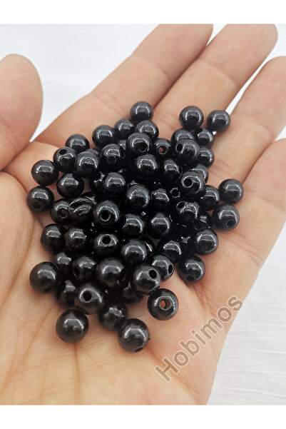 Hobimos 500 bucăți de mărgele din plastic negru de 8 mm - bijuterii, accesori...