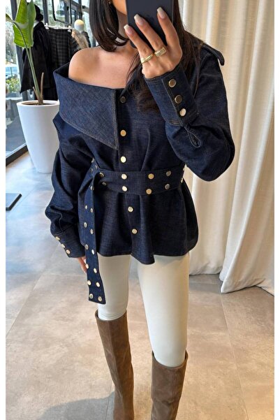 Friday Mood Women's Snap Detailed Belted Design Shirt