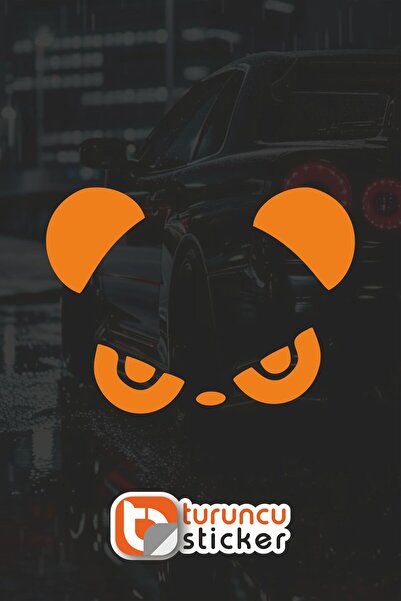 Turuncu Sticker Side Mirror Panda Sticker - 15X11 cm - Right Left Set - Vehic...