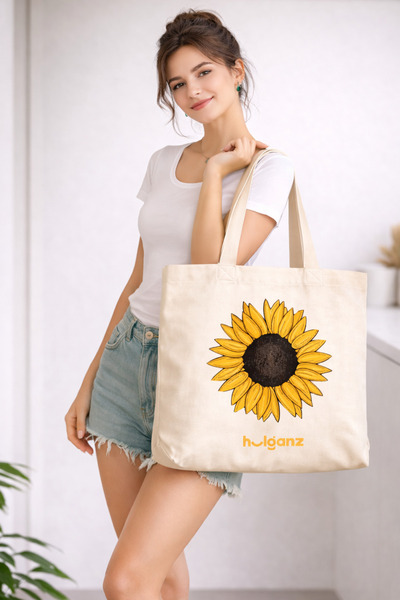 Hulganz Thick Canvas Large Tote Bag 42X38 cm XL Large Size Printed Bag Should...