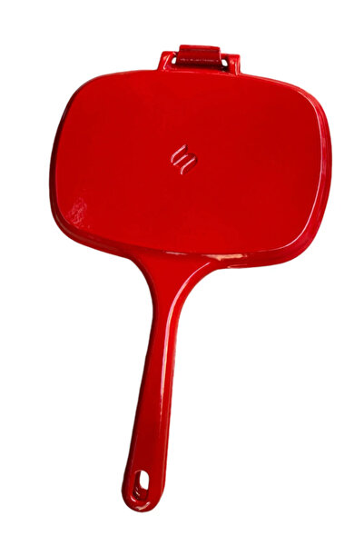 Sürel Demir Döküm Ocak Üstü Tava Tost Makinesi - Parlak Kırmızı