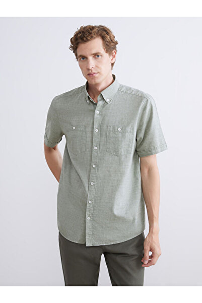 LC Waikiki Regular Fit Short Sleeve Poplin Men's Shirt