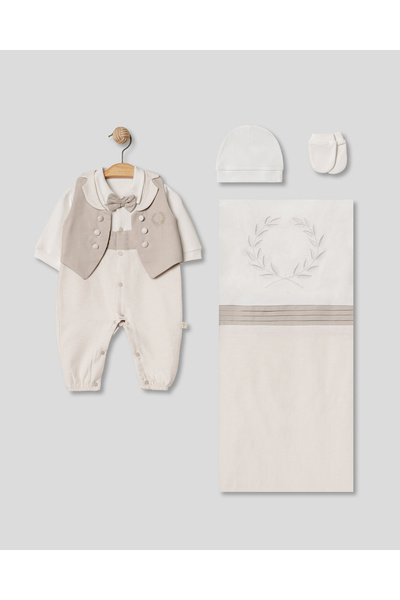 Pugi Baby Armalı Baby Boy 4-Piece Hospital Release Gift Set