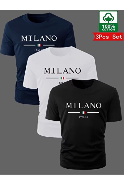 PAVRO Unisex Oversize Fit Multi T-Shirt Milano Printed Tshirt