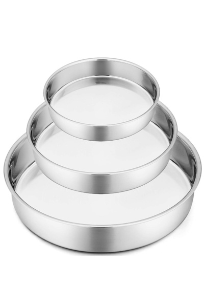 PUFO Set of 3 Cook Oven Trays, 30 cm, 28 cm, 26 cm- Ideal for Fluffy Cakes, J...