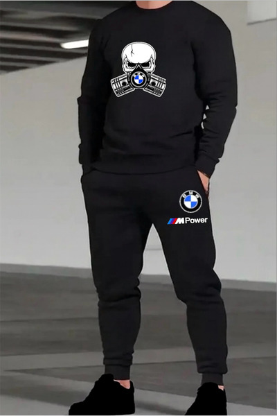 HerTarzınTrendi Bmw Printed Double Bottom Top Sweet Tracksuit Set for Those W...