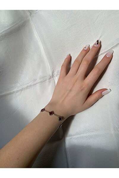 TÜKKAN ACCESSORİES YONCA 316 L ÇELİK SİLVER BORDO DETAYLİ VC BİLEKLİK