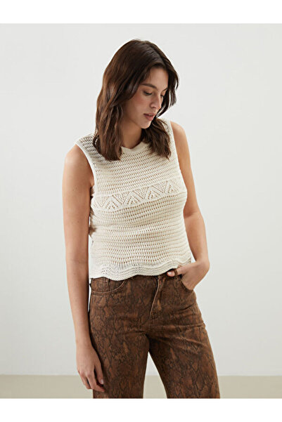 LC Waikiki Rmz Gi̇yi̇m Farkiyla Zero Roba Collar Openwork Women's Knitwear Sw...