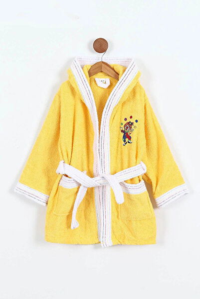 Bikaya Home Clown Figured Embroidered Hooded Children's Bathrobe |   Soft Cot...