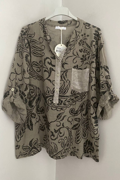 AYASOFYA OTANTIK Women's Italian Mink Sequin Detailed Shawl Collar and Pocket...