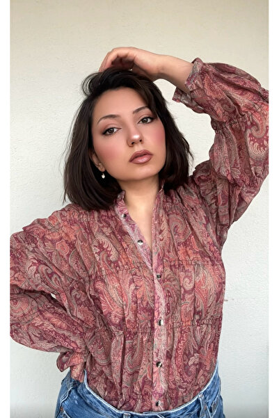 İPEKWEAR Gipeli Vintage Patterned Stylish Women's Shirt – Does Not Show Under...