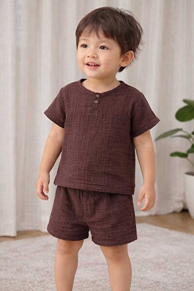 LEONE KOLEKSİYON Muslin Kids Set – Set of 2 with Summer Shorts