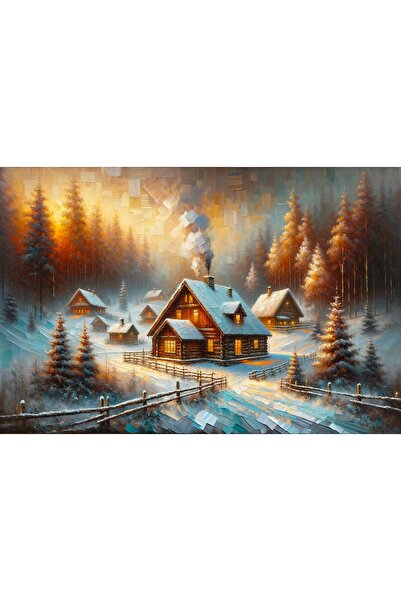 Aden DİJİTAL KAR MANZARA KANVAS TABLO