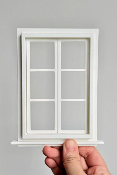 crafts3dstudio 1/12 Ölçek Diorama Minyatür Pencere Çerçevesi Beyaz- 110x140 m...