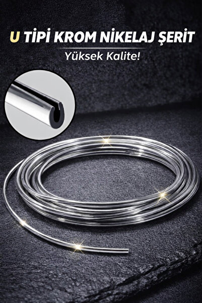 SİVOR RENAULT Fluence 8 Metre U Tipi Geçmeli Krom Nikelaj Çıta Elkamet Parlak...