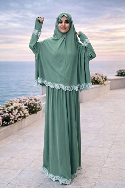 ALDAIYR Double Piece Women's Embroidered Prayer Dress Sandy 800 Grams