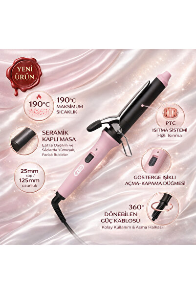 Evo New Product Hair Curling Tongs Auracurl 25 mm Ptc System Wave Maker