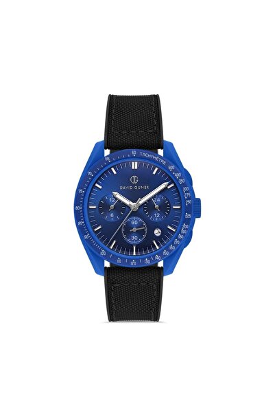 DAVID GUNER Blue Dial Polycarbonate Coated Multifunctional Men's Wristwatch -...
