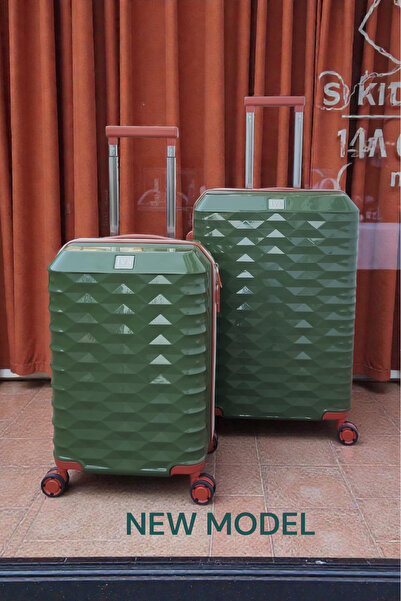 IVS 2'li Set Kırılmaz Polipropilen Silikon Valiz Bavul Seyahat Çantası