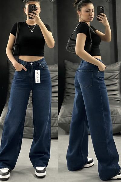 deniva Trend Y2K Dark Color Baggy Jeans