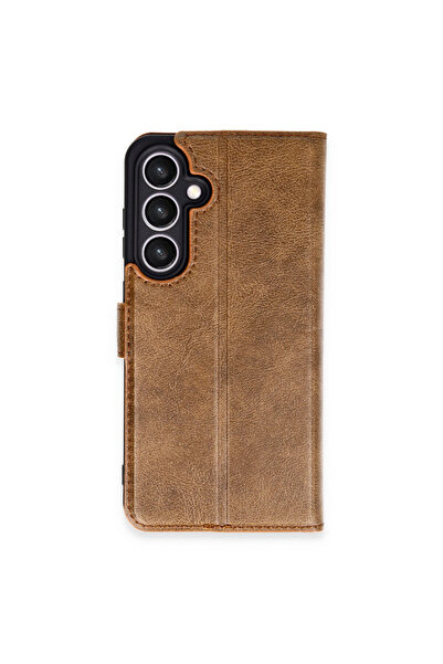cepmoda Samsung "S24 Fe" Cover Leather Case with Stitched Edges, Internal Car...