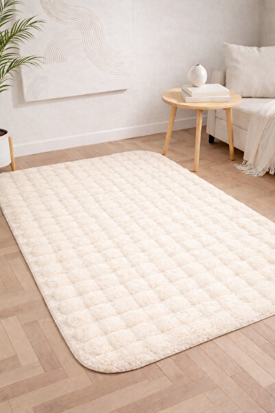 ALgorand Home Bubble Plush Carpet Cream Non-Slip Base, Stain Resistant, Soft ...