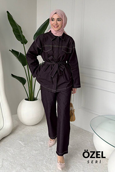 Mogi Butik Comfortable Cut, Tie-Dye Detailed, Hijab-Friendly Women's Denim Su...