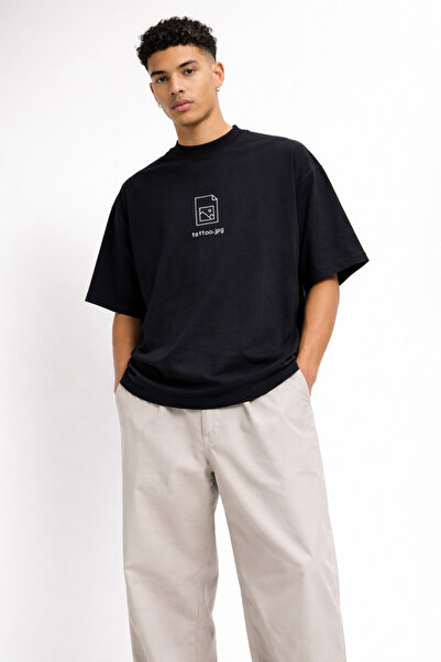 CAMBLYS تي شيرت قطني بتصميم تاتو ياباني للجنسين، مطبوع مسبقًا، مقاس كبير، قما...