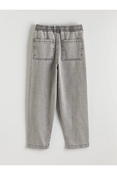 LC Waikiki Pantaloni din denim pentru băieți, gri, croială barrel fit