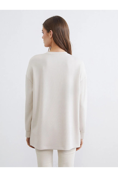 LC Waikiki Tunica de damă oversize cu imprimeu gri, moale la atingere