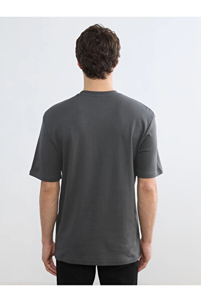 LC Waikiki Ανδρικό μπλουζάκι Anthracite Crew Neck