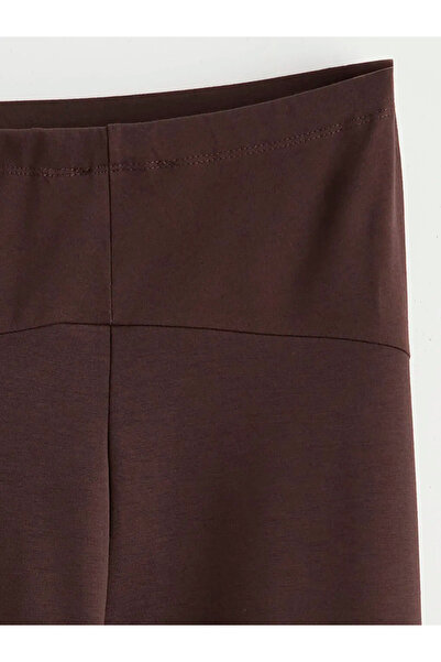 LC Waikiki Brown wide leg women's sweatpants with tummy control panel