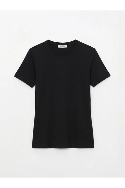 LC Waikiki Μαύρο γυναικείο μπλουζάκι με λαιμόκοψη