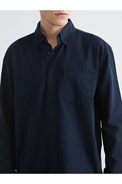 LC Waikiki Navy Blue Regular Fit Oxford Men's Shirt