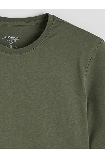 LC Waikiki Мъжка тениска с обло деколте Haki Cycling