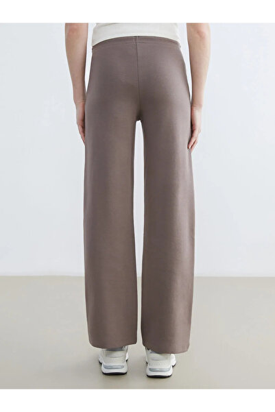 LC Waikiki Brown Wide Leg Women's Sweatpants with Elastic Waist