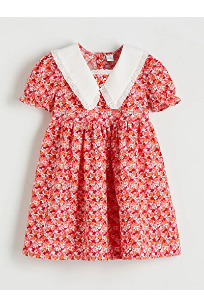 LC Waikiki Koral Štampano Lan Haljina za devojčice