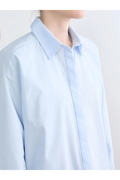 LC Waikiki Γυναικείο πουκάμισο μπλε πέτρας