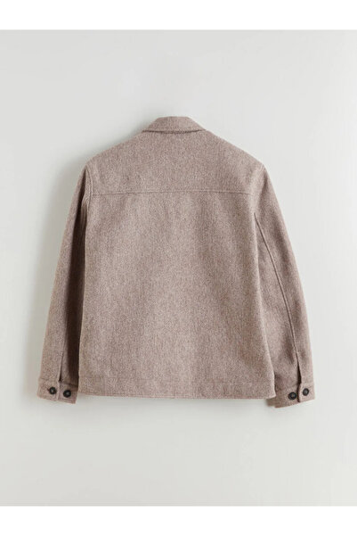 LC Waikiki Beige Standard Fit Men's Cashmere Coat